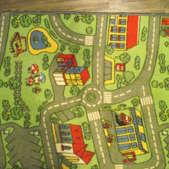 BOYS ROOM TOWN & ROADS AREA RUG - Picture 2 of 7
